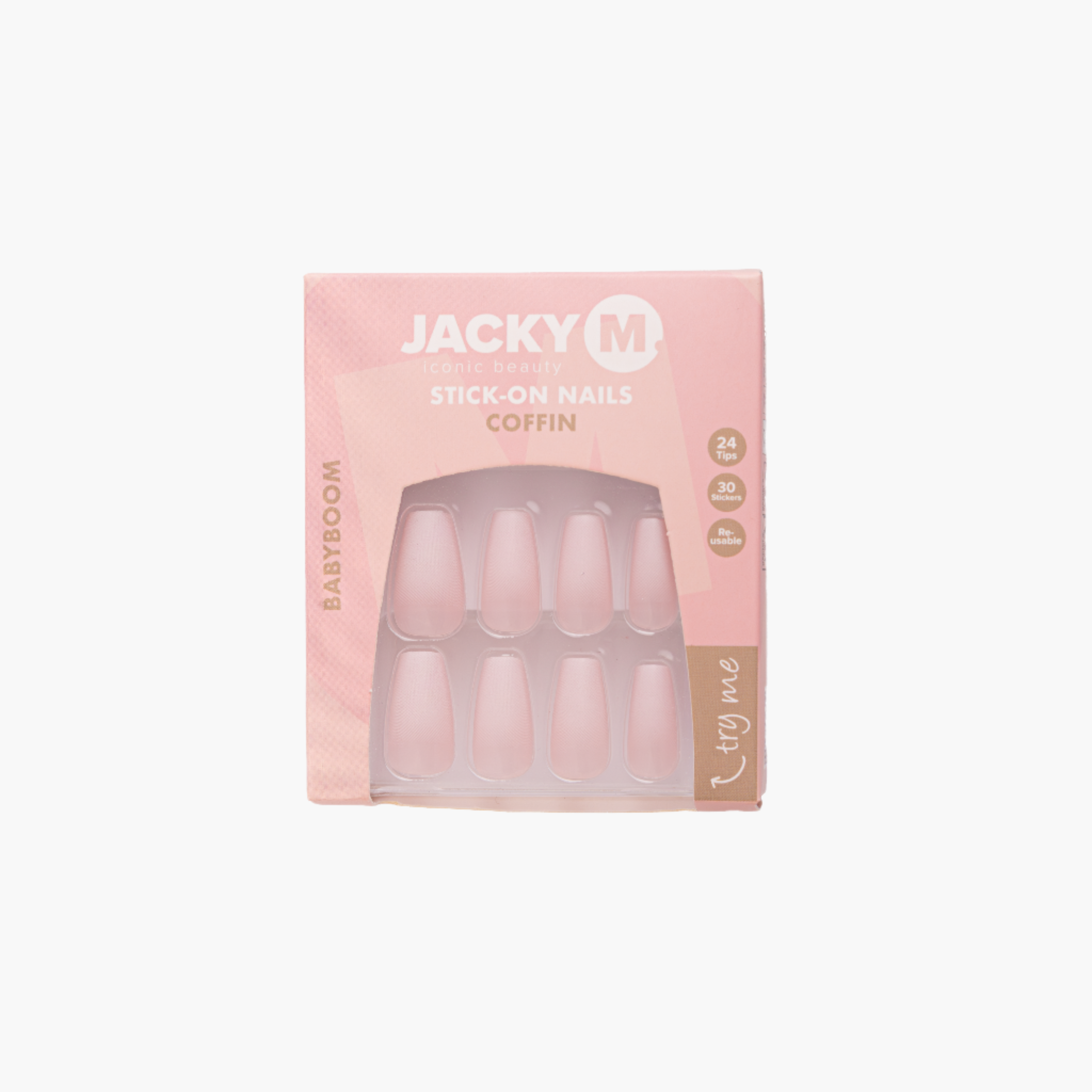 JACKY M. Stick-on Nails Coffin Babyboom 24pcs