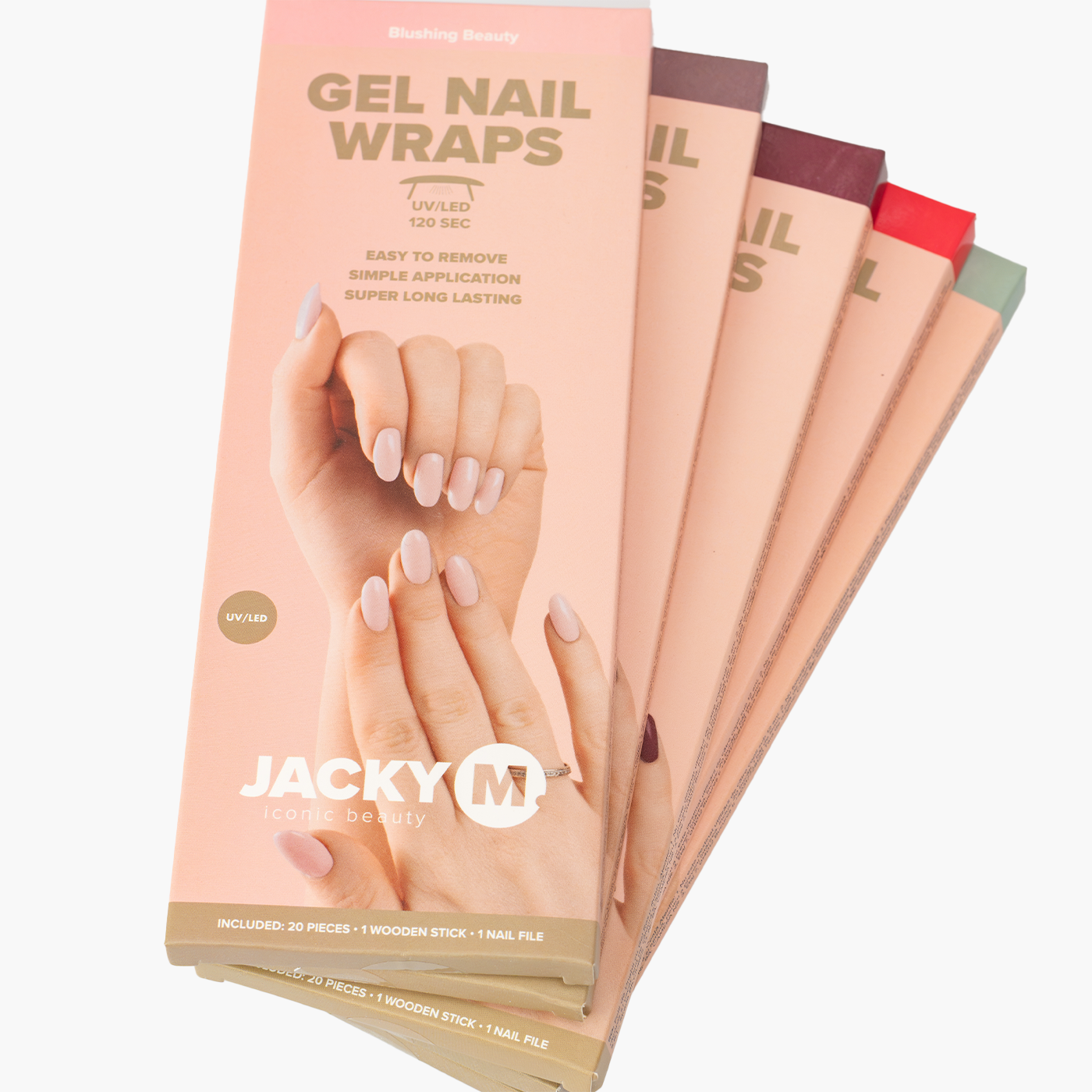 Gel Nail Wraps Ruby Red 20pcs - JACKY M. - JACKY M. Iconic Beauty