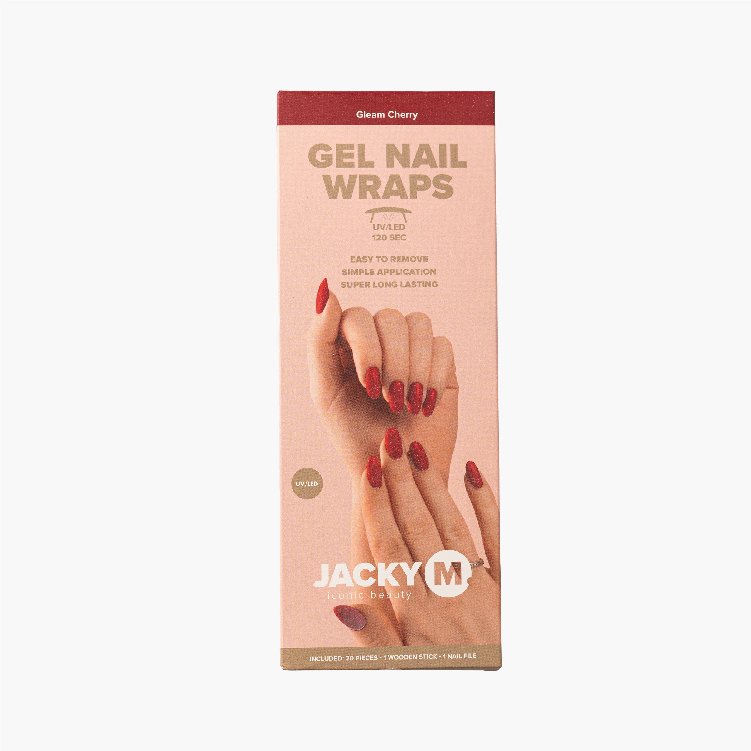 Gel Nail Wraps Gleam Cherry 20pcs - JACKY M. (Glitter) - JACKY M. Iconic Beauty