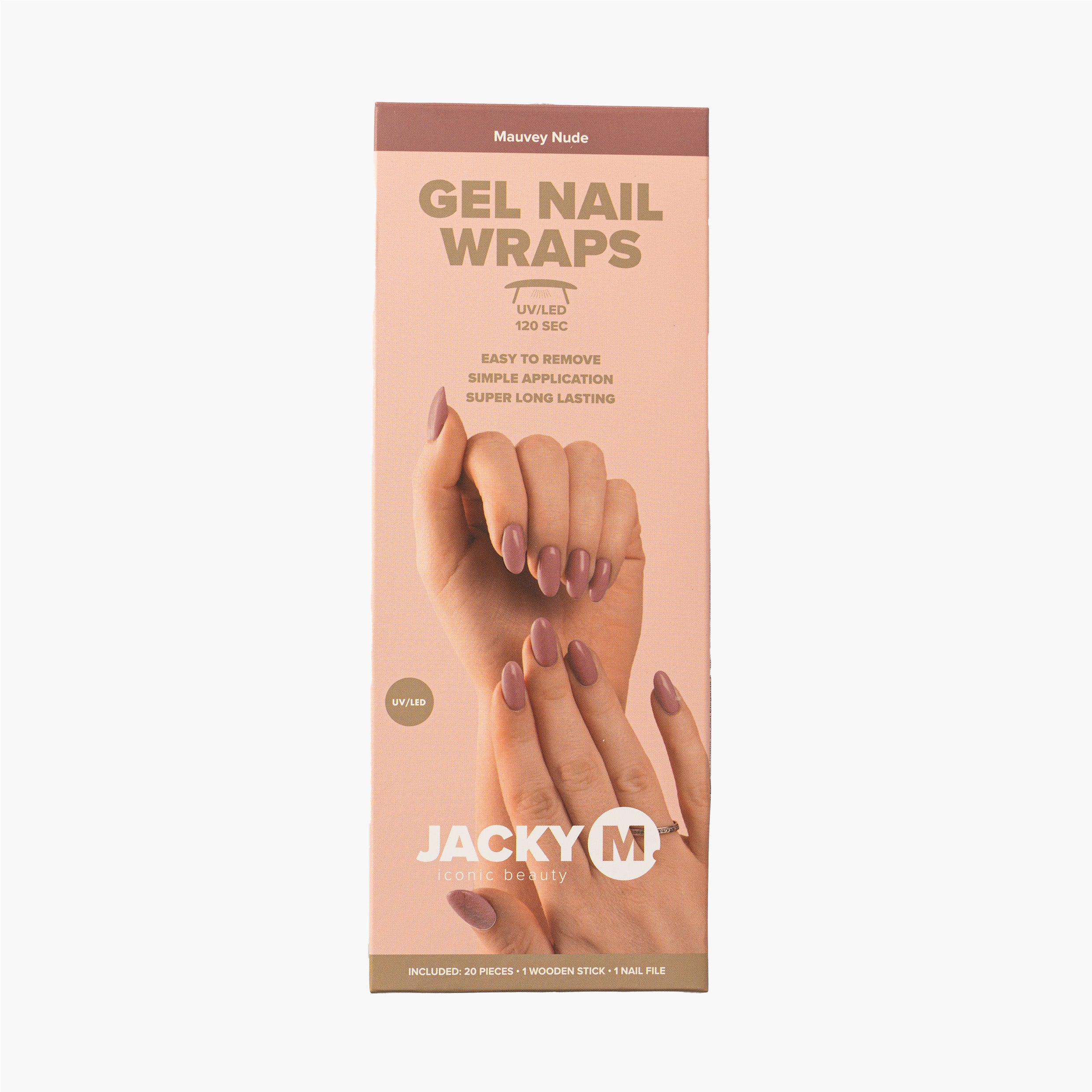 Gel Nail Wraps Mauvey Nude 20pcs - JACKY M. - JACKY M. Iconic Beauty