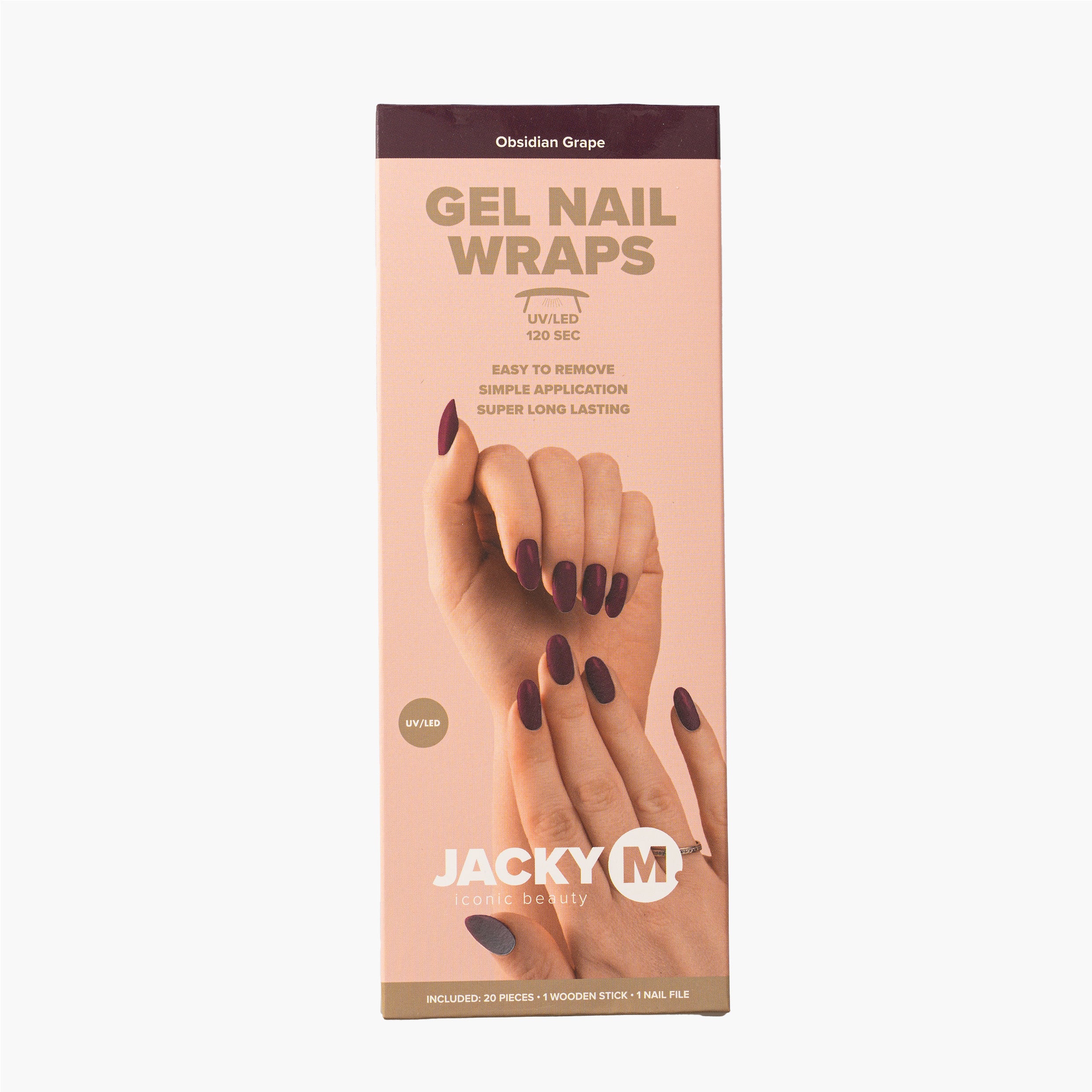 JACKY M. Gel Nail Wraps Obsidian Grape 20pcs