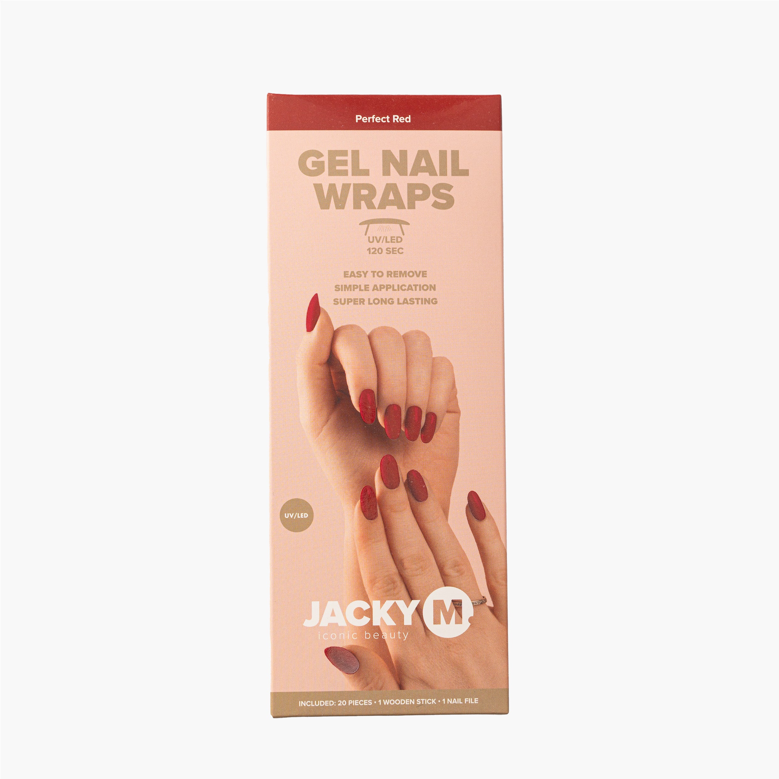 Gel Nail Wraps Perfect Red 20pcs - JACKY M. - JACKY M. Iconic Beauty