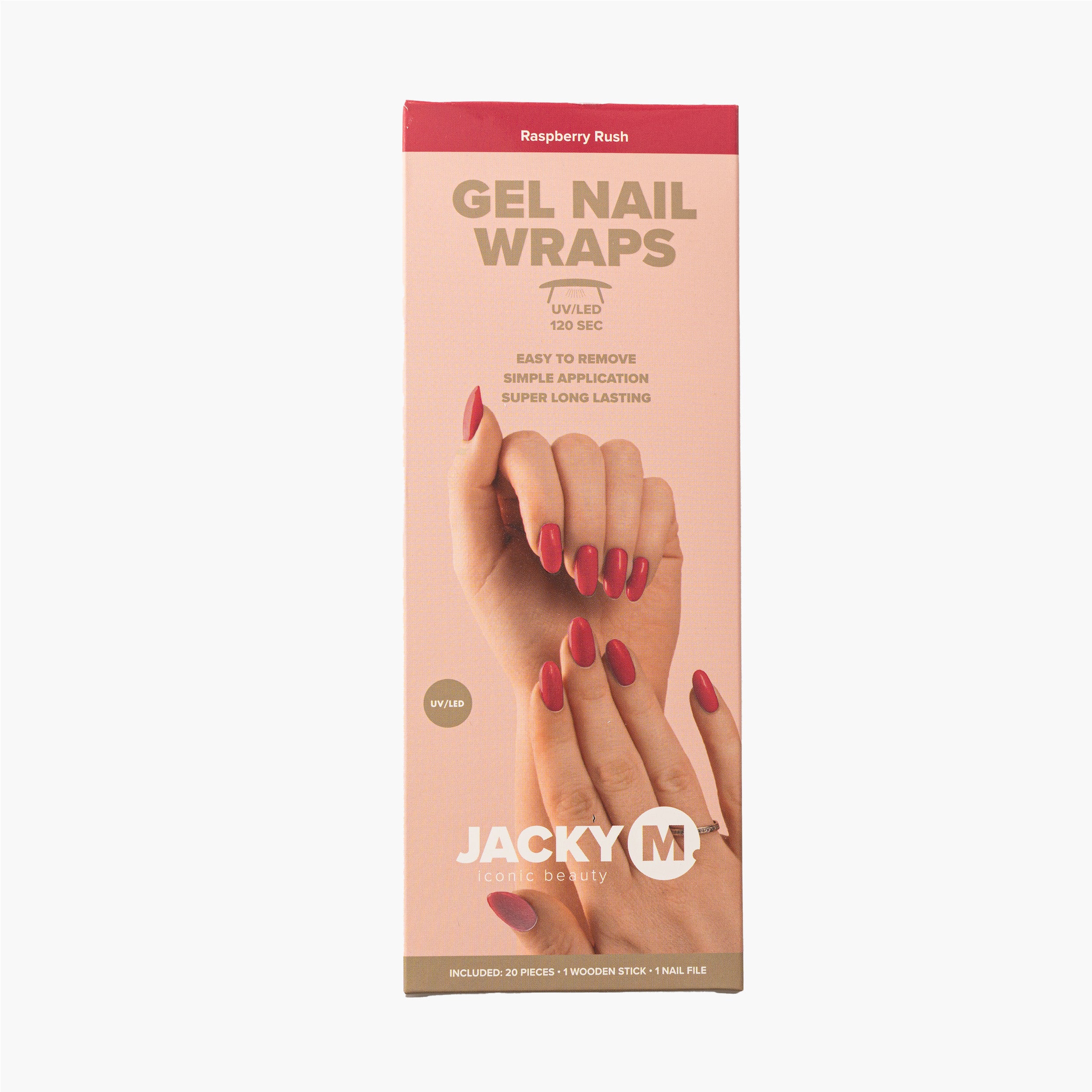 Gel Nail Wraps Raspberry Rush 20pcs - JACKY M. - JACKY M. Iconic Beauty