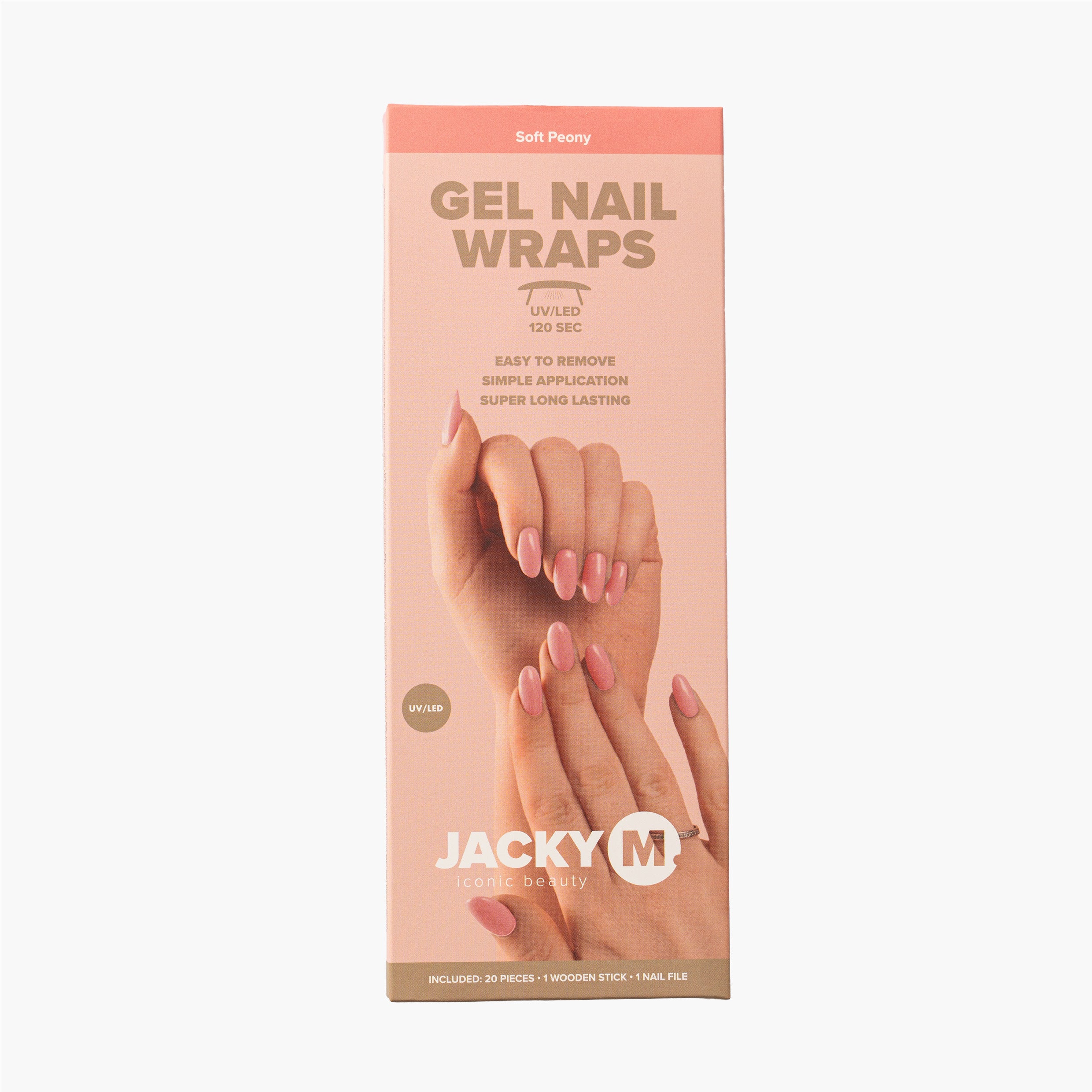 Gel Nail Wraps Soft Peony 20pcs - JACKY M. - JACKY M. Iconic Beauty