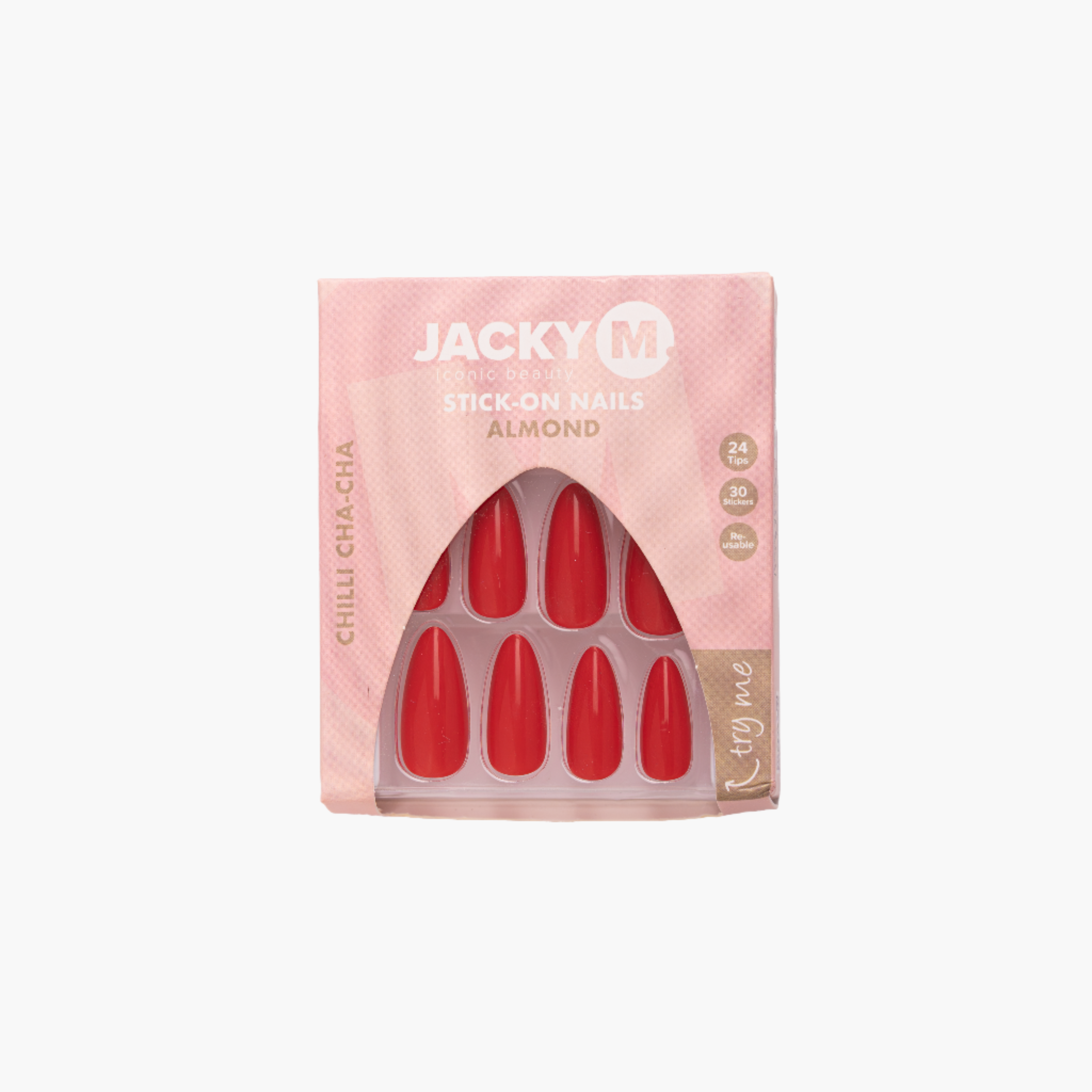 JACKY M. Stick-on Nails Almond Chili Cha-Cha 24pcs