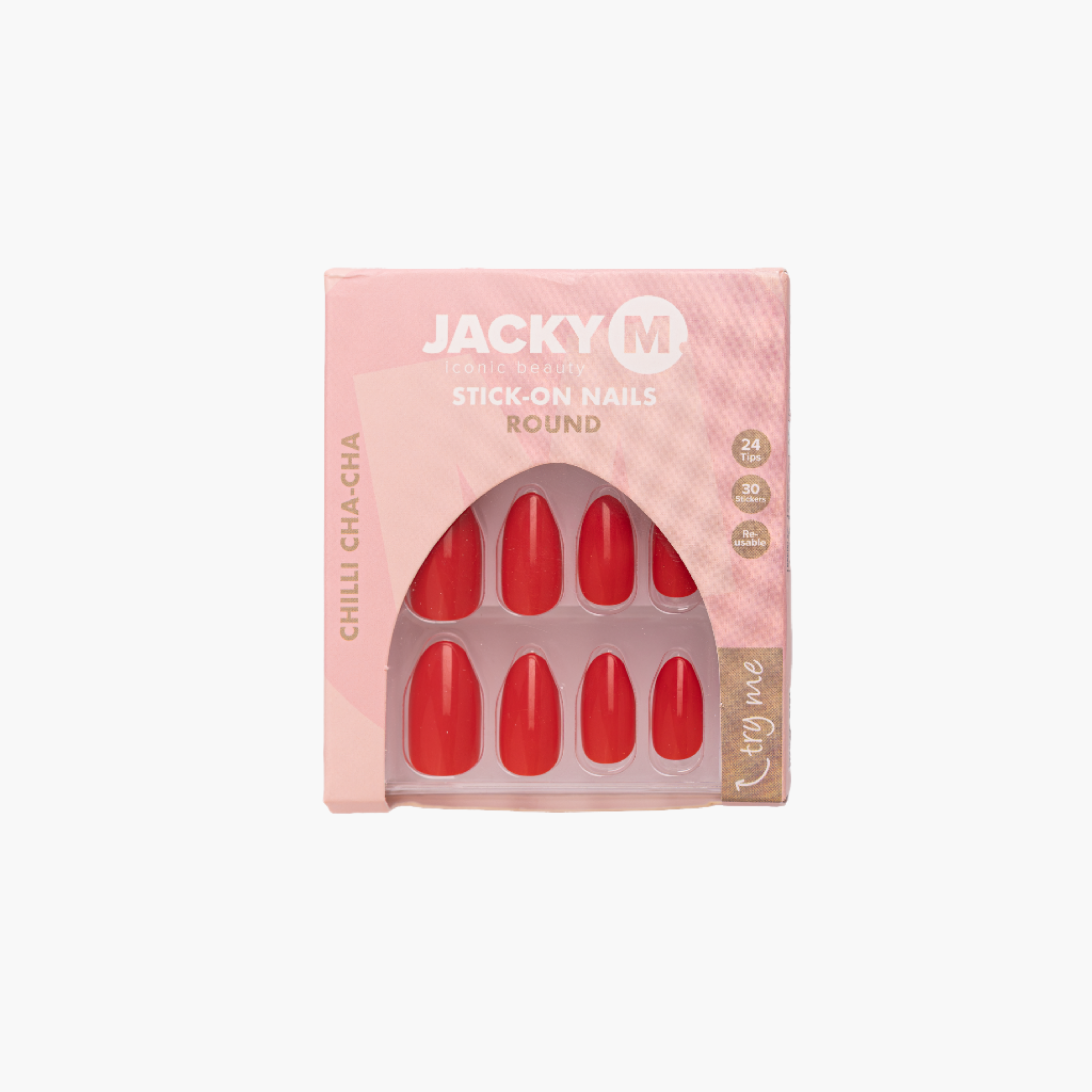 JACKY M. Stick-on Nails Round Chili Cha-Cha 24pcs