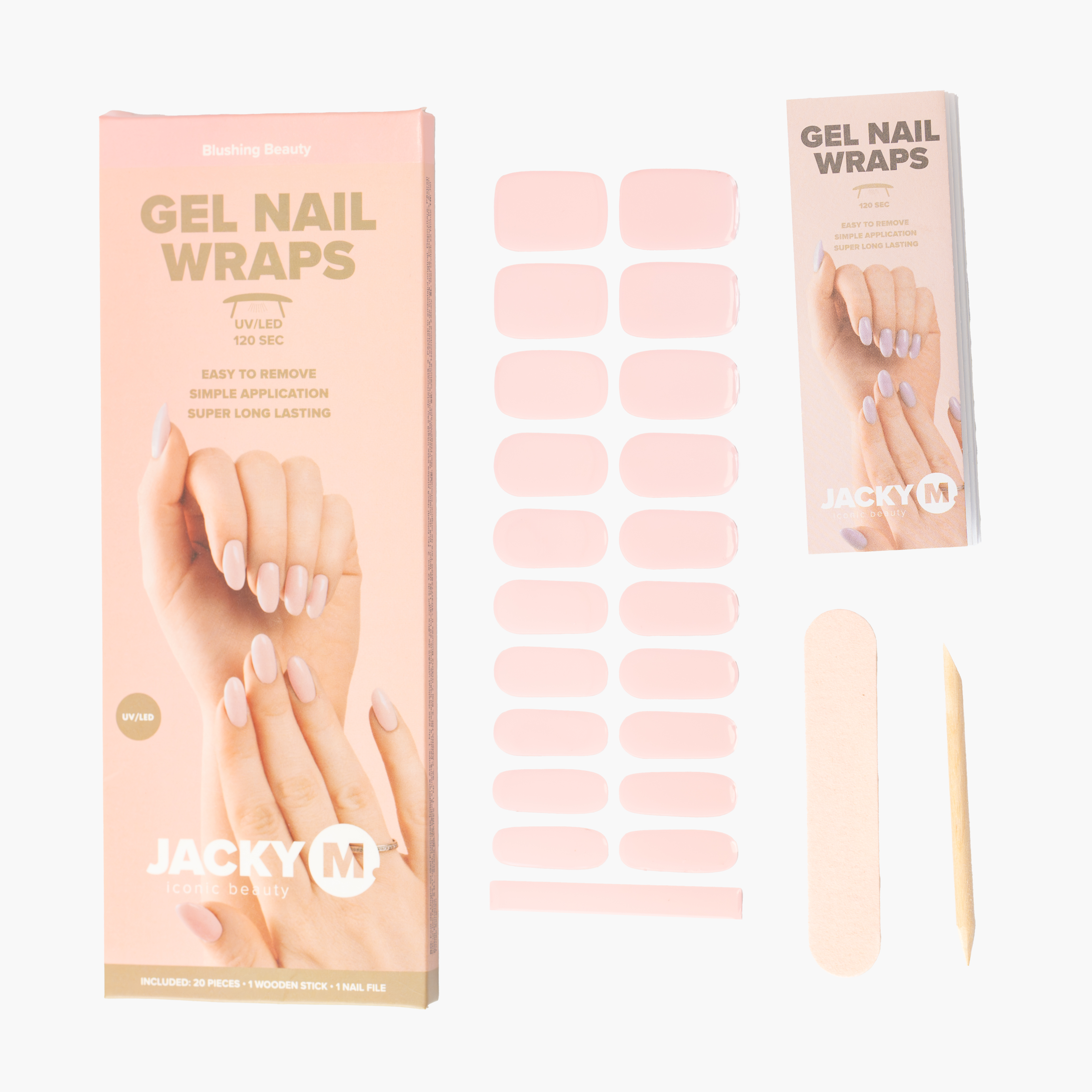 JACKY M. Gel Nail Wraps Blushing Beauty 20pcs
