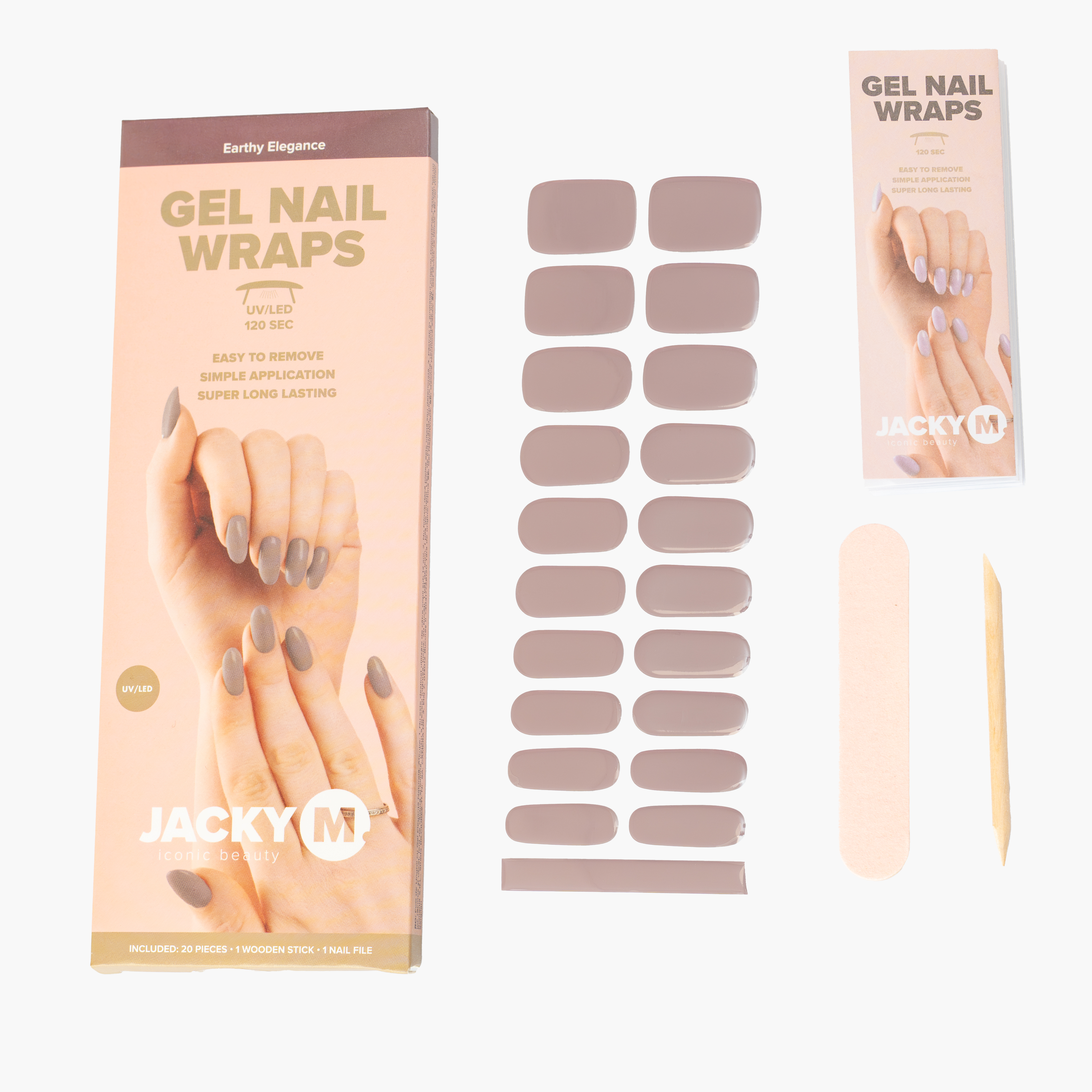 JACKY M. Gel Nail Wraps Earthy Elegance 20pcs