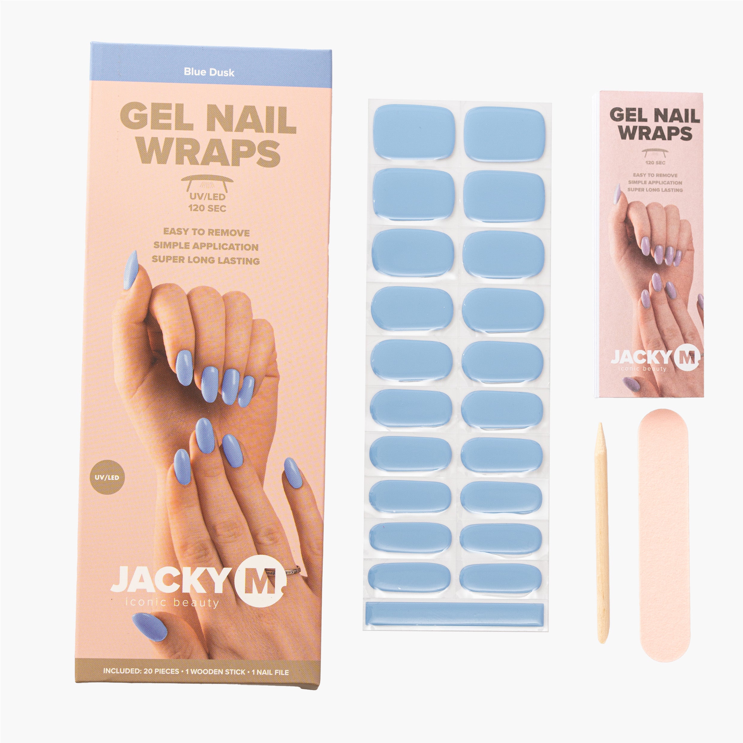 JACKY M. Gel Nail Wraps Blue Dusk 20pcs