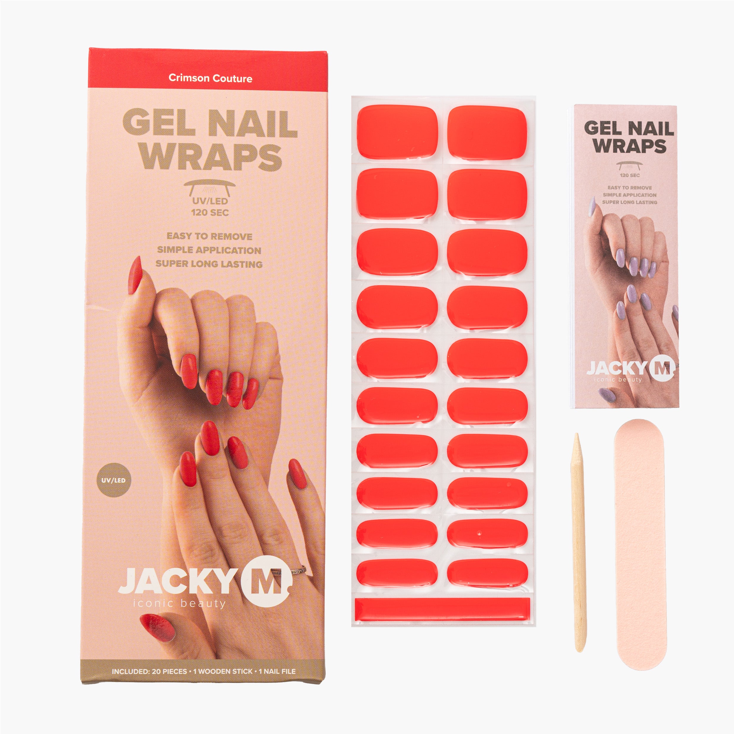 JACKY M. Gel Nail Wraps Crimson Couture 20pcs