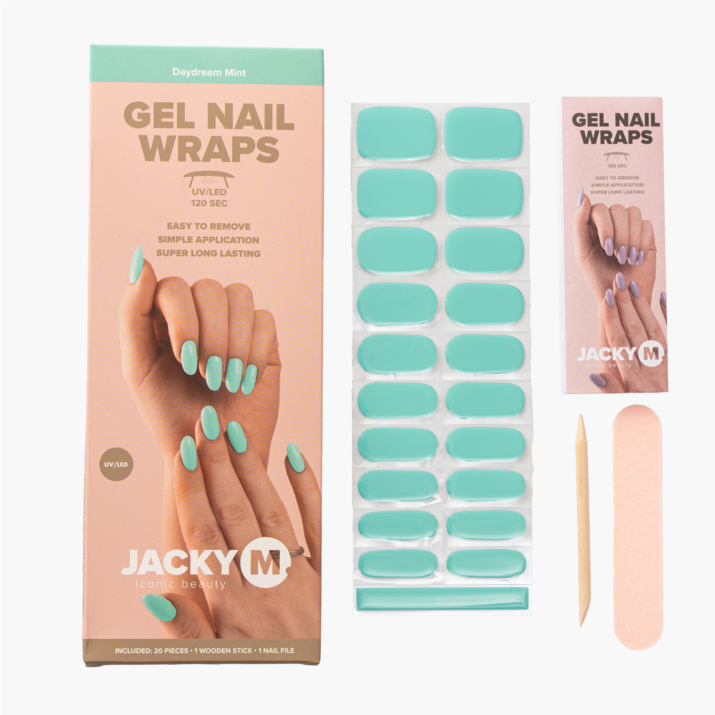 JACKY M. Gel Nail Wraps Daydream Mint 20pcs
