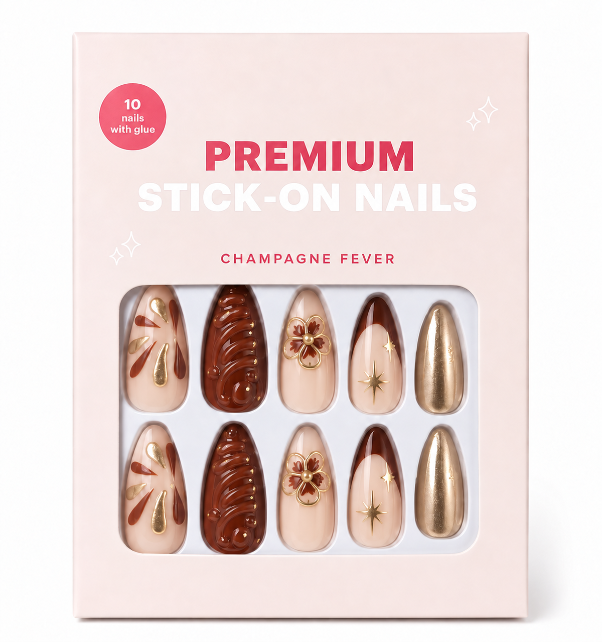 Premium Stick-on Nails - Champagne Fever JACKY M.