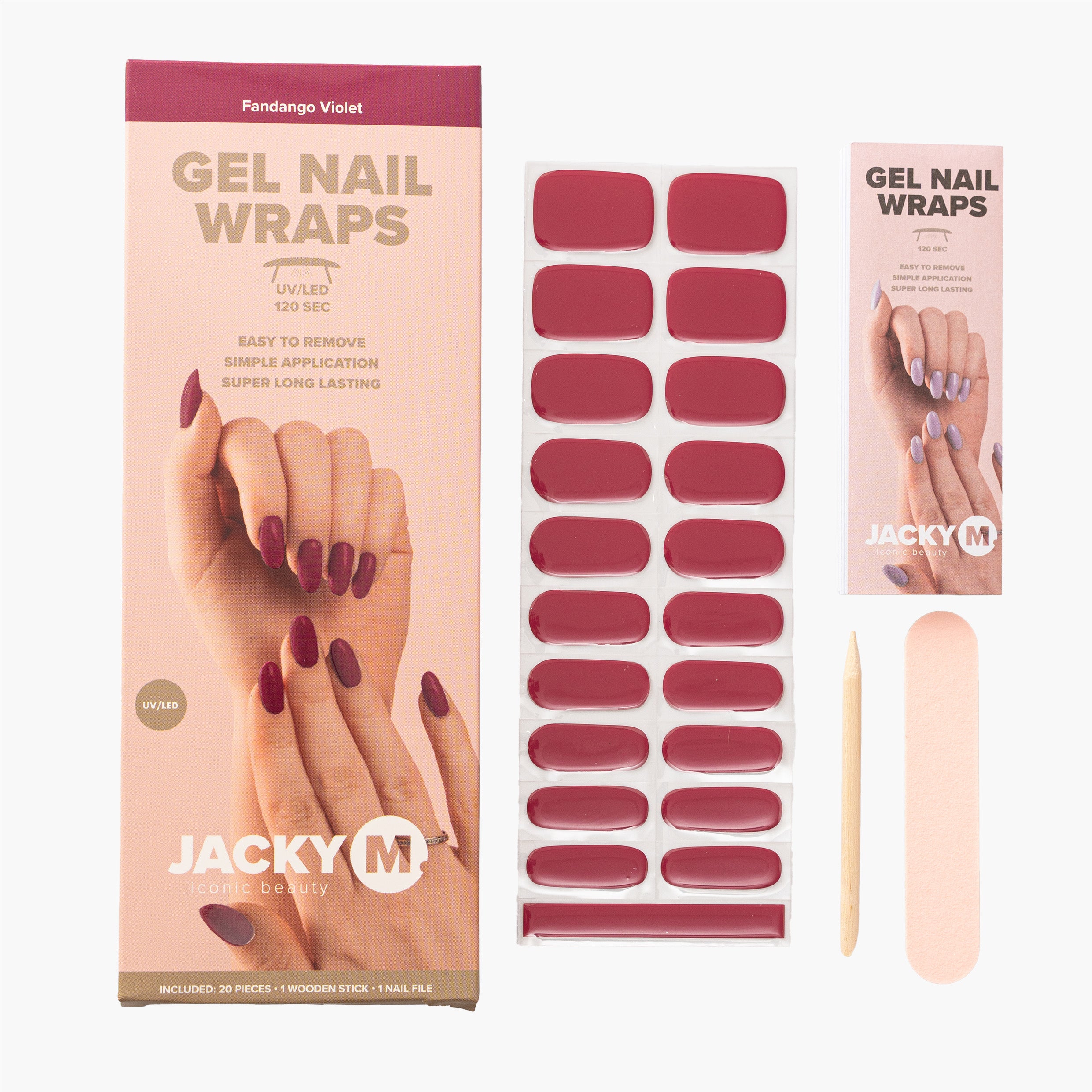JACKY M. Gel Nail Wraps Fandango Violet 20pcs