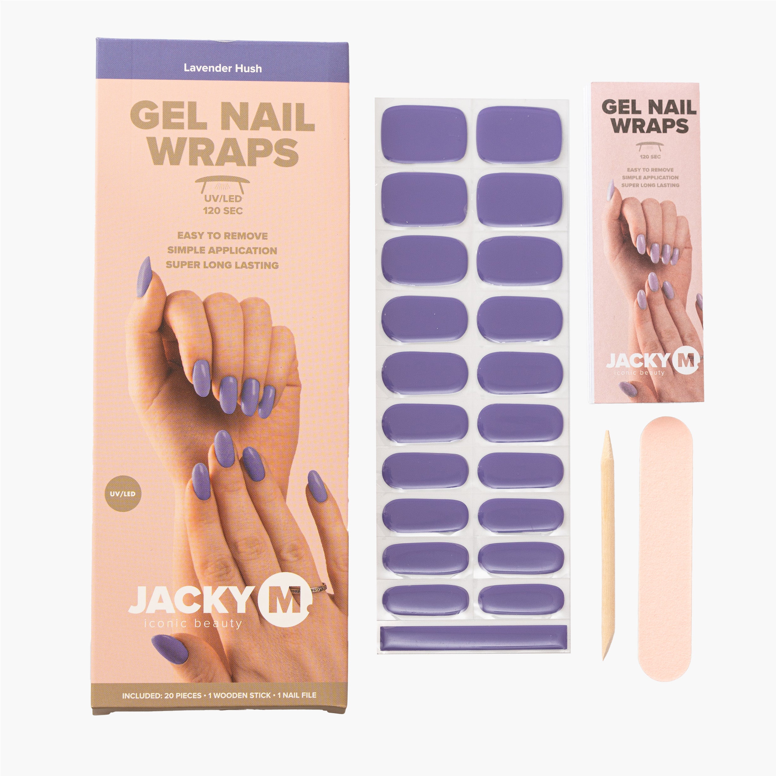 JACKY M. Gel Nail Wraps Lavender Hush 20pcs