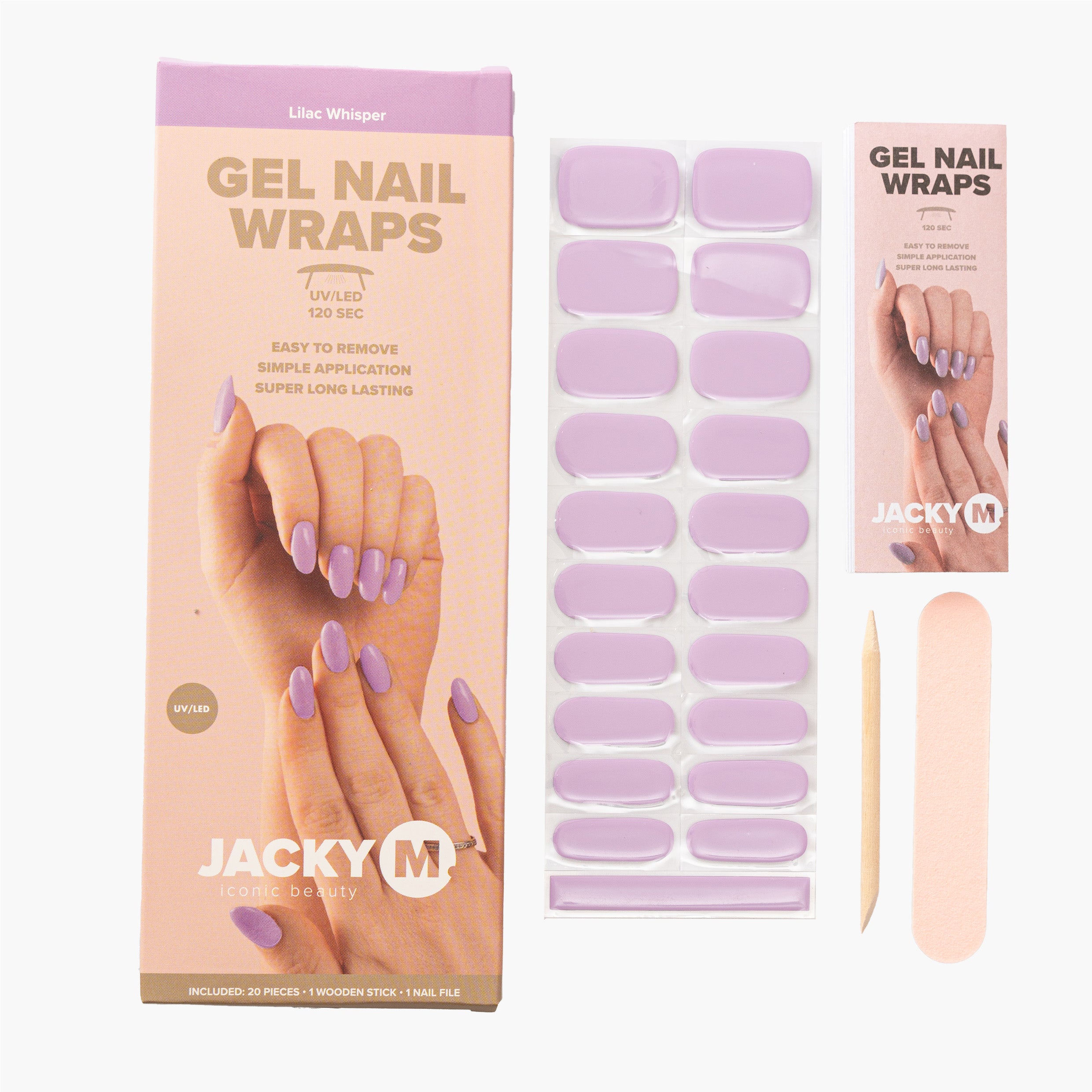 JACKY M. Gel Nail Wraps Lilac Whisper 20pcs