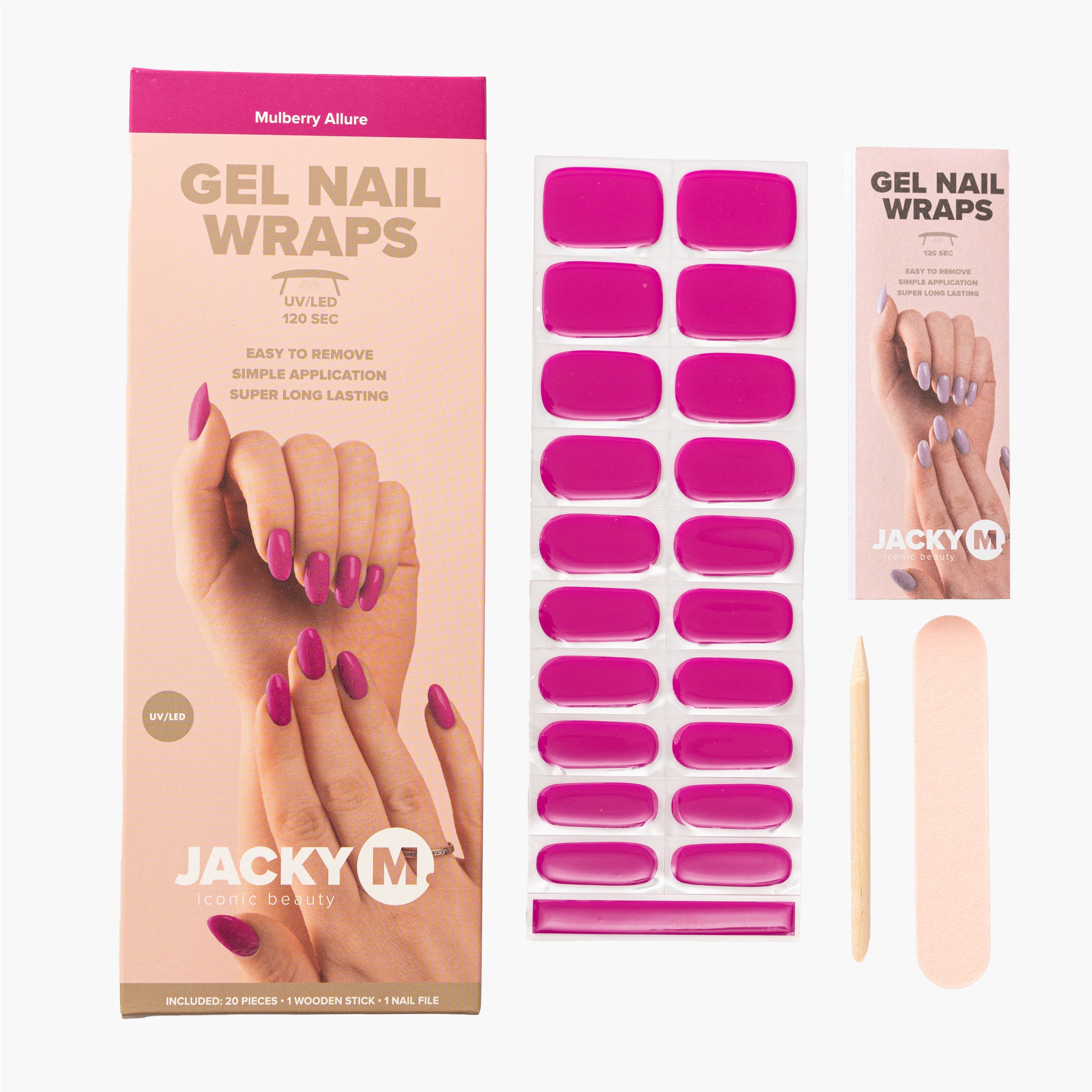 JACKY M. Gel Nail Wraps Mulberry Allure 20pcs