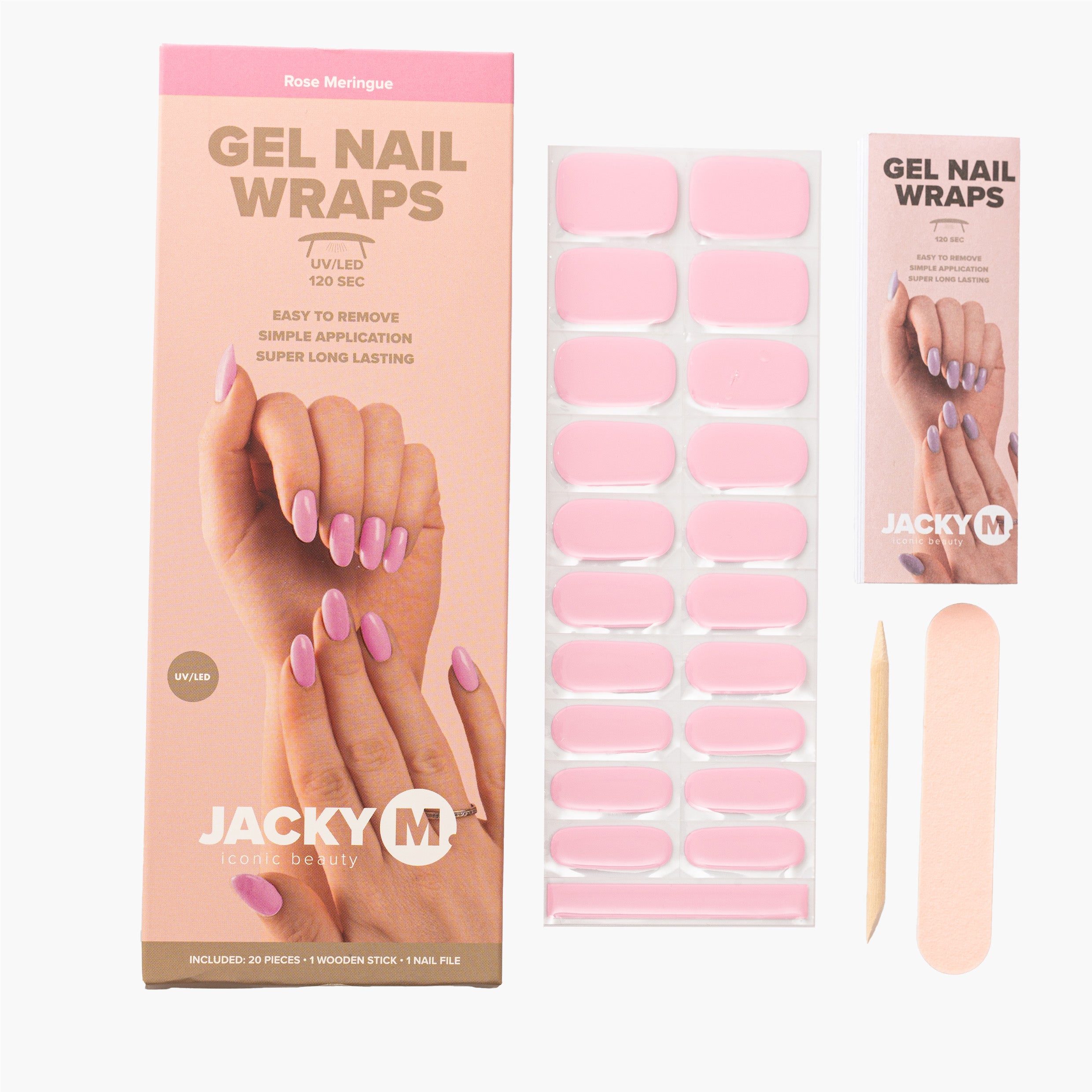 JACKY M. Gel Nail Wraps Rose Meringue 20pcs